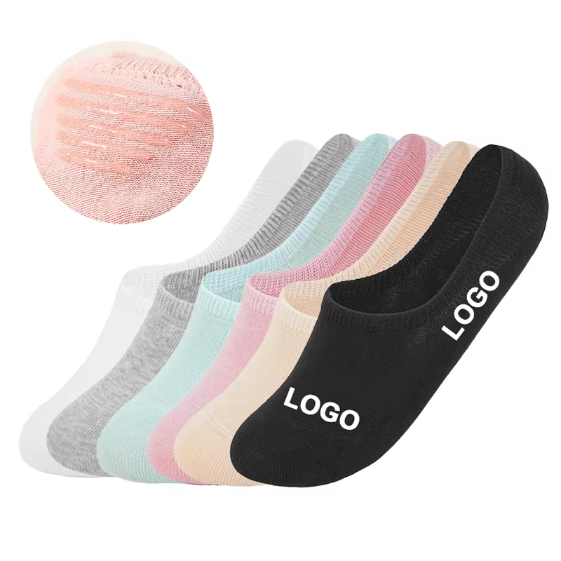 Summer Breathable Lady Sock No Show Boat Silicone Custom Invisible Women Socks	