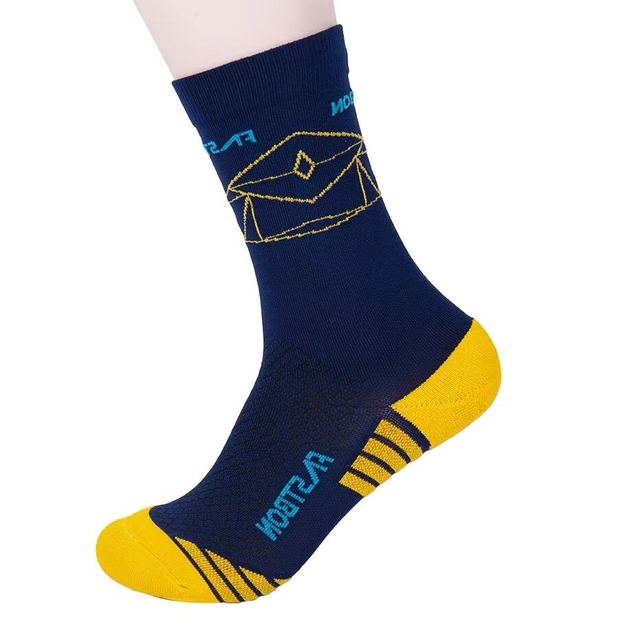 Unisex CrewJacquard logo Towel Bottom Athletic Honeycomb Custom Running Sports logo Socks