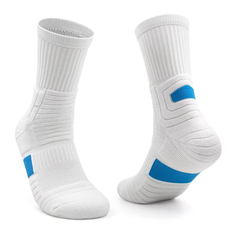 Basketball Socks for Men Mid Top Towel Soles Sweat Absorbing  Breathable Elite Men's  Running Sports Socks