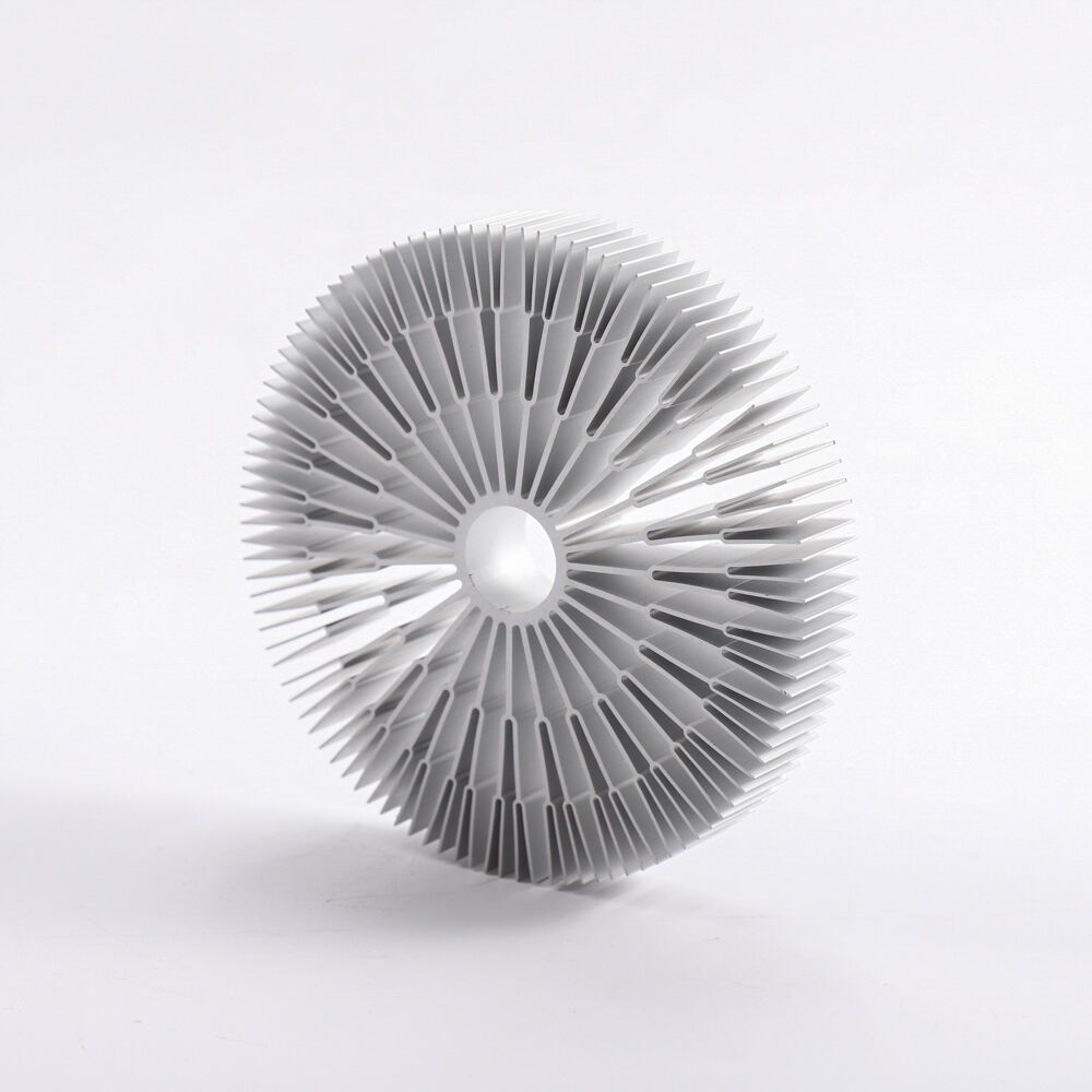 AR111 Spot Light Black Silver Anodized Extruded Heatsink Profile Radiator Extrusion Aluminum Round Led Heat Sink