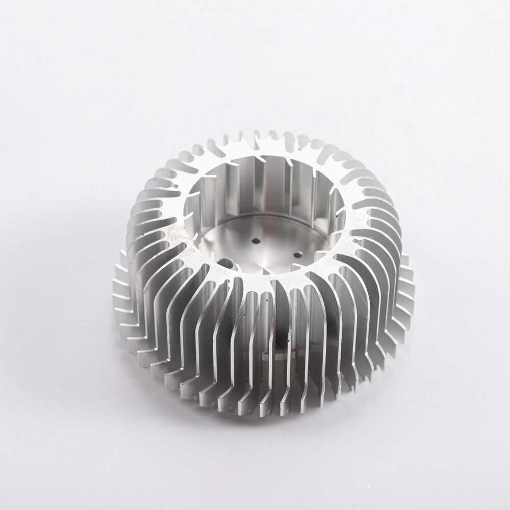 AR111 Spot Light Itim na Pilak na Anodized Extruded Heatsink Profile Radiator Extrusion Aluminum Round Led Heat Sink