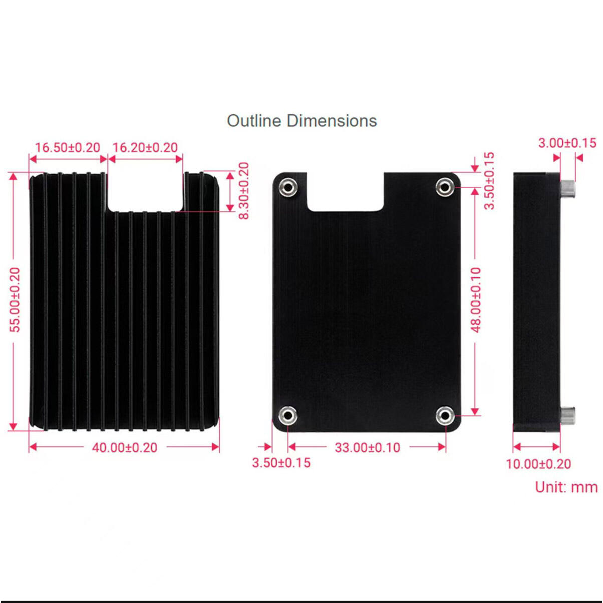 Aluminum Alloy CPU Heatsink for Raspberry Pi Calculation Module Computer Module CM4 Thermal Fan Heat Sink details