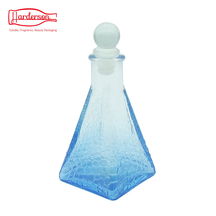 Transparent Blue Gradient Bottle with Customization