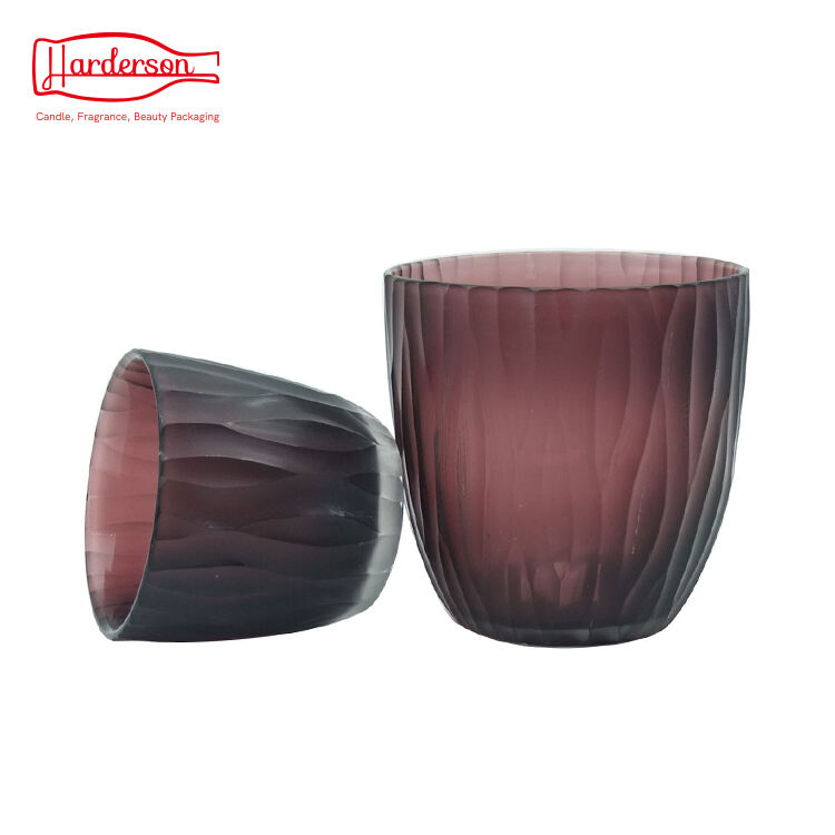 Harderson 6oz Hand-made Glass Candle Holder for Scented Candles