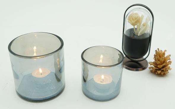 6oz Handmade Iridescent Glass Candle Jars manufacture