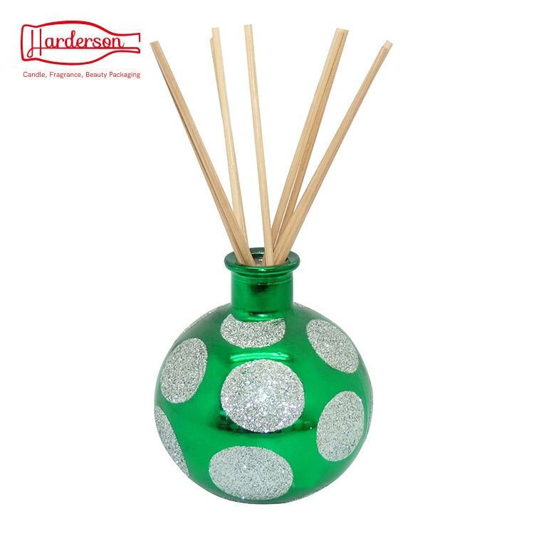 Harderson 210ml curved round glass diffuser bottles 6.37oz color powder