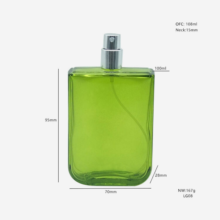 100ml Empty Flat Glass Perfume Bottle With Pump Spray factory