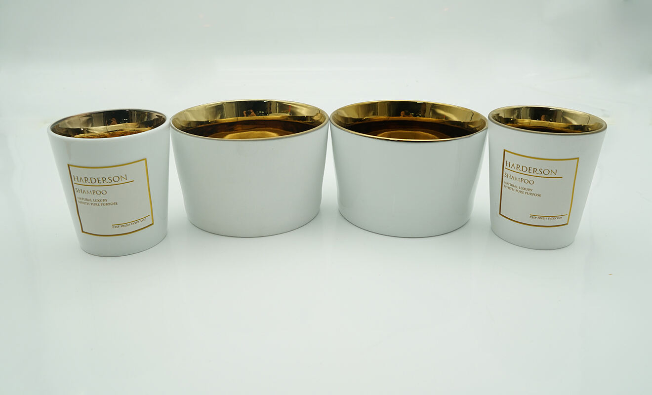 10oz, 18oz Electroplated Ceramic Cylinder Candle Jars Candle Holders factory