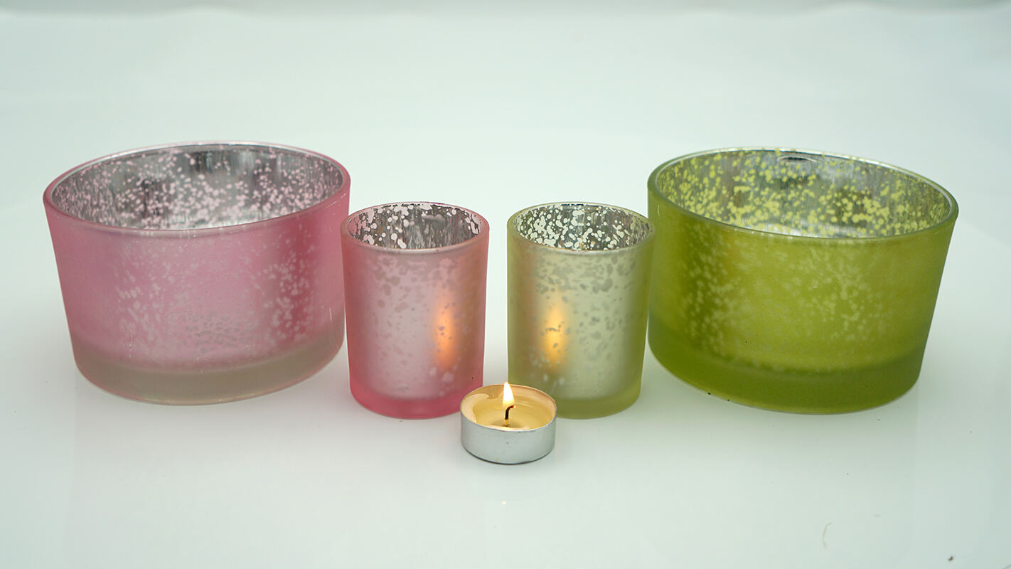 23oz Electroplated Glass Cylinder Candle Holders factory