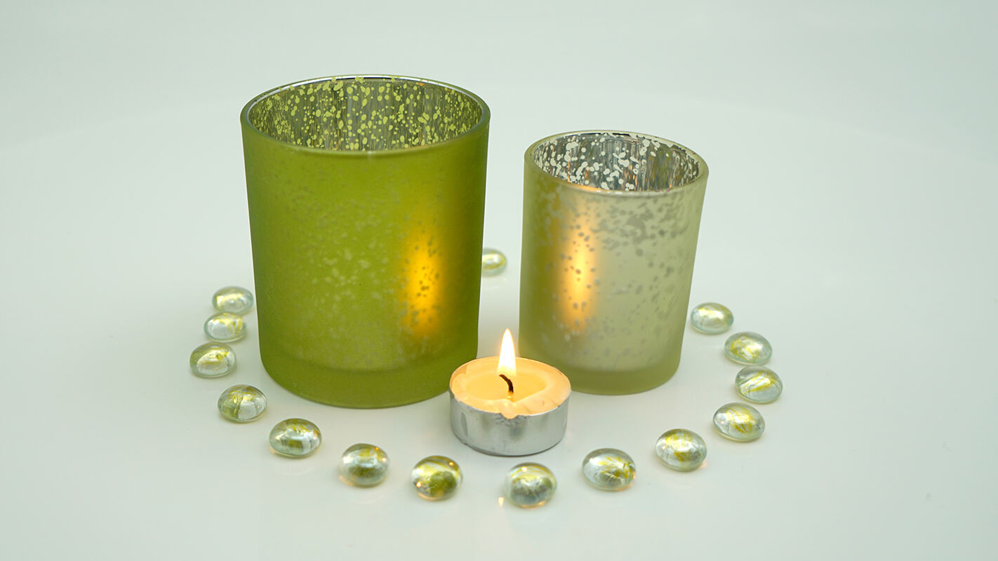 3oz Votive Electroplated with Mercury Glass Candle Jar manufacture