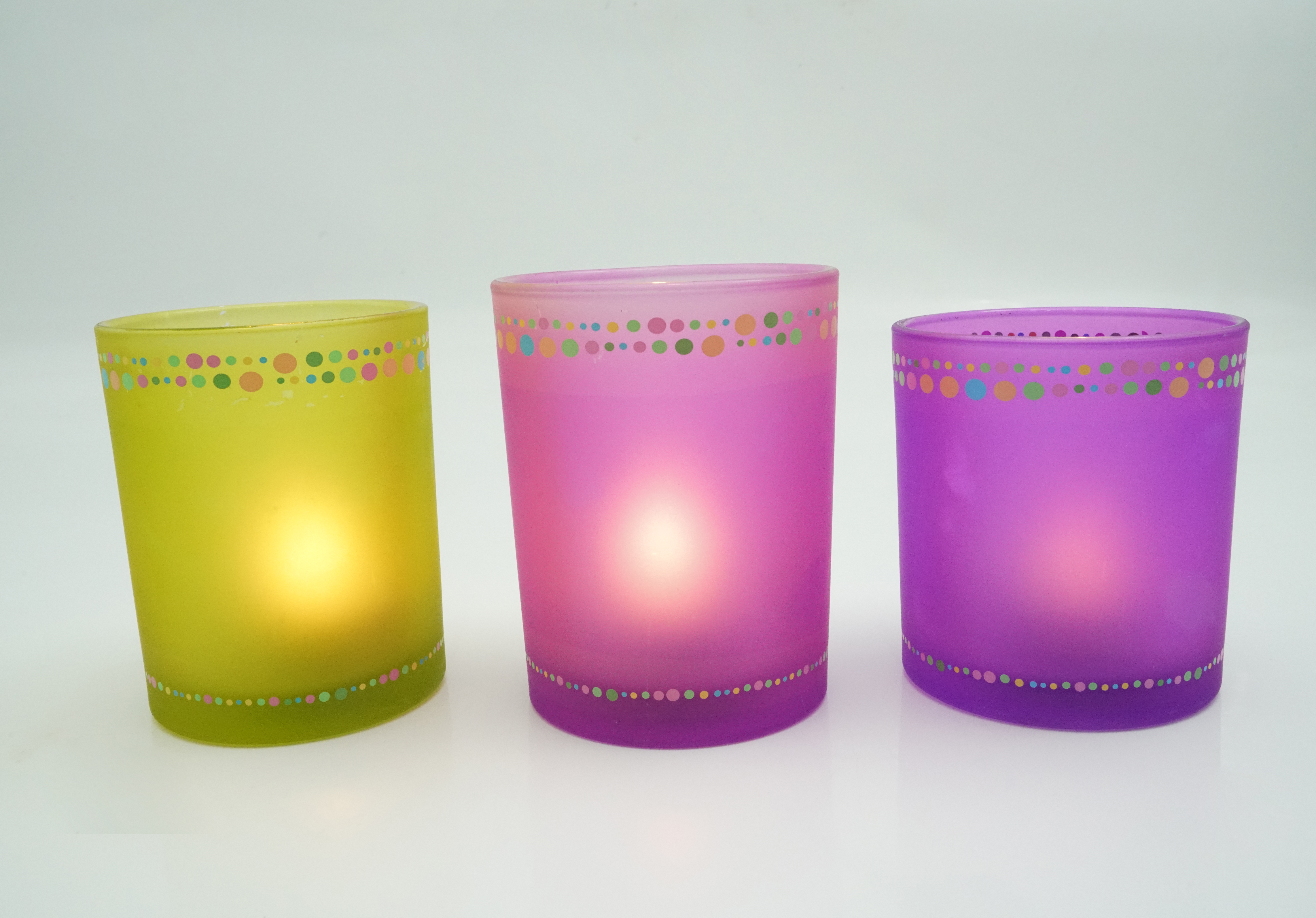 Harderson 6.8oz colorful decal frosted candle jars  factory