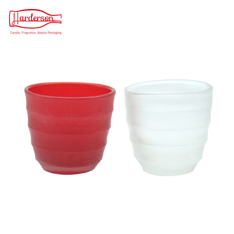 Harderson 7oz Hand-made Glass Candle Holder for Scented Candles