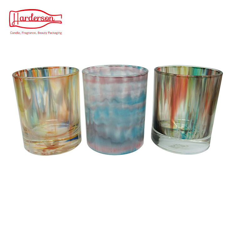 Harderson 7.3oz Round Glass Jars for Scented Candles Making