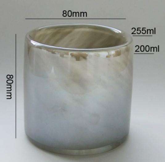 6oz Handmade Iridescent Glass Candle Jars supplier