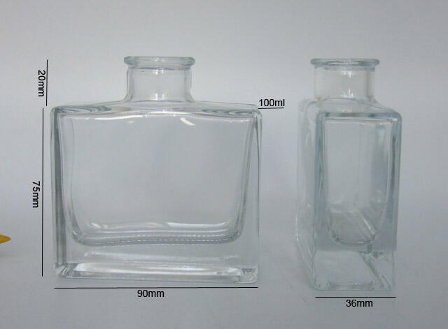 square 100ml reed diffuser bottles with rattan sticks supplier