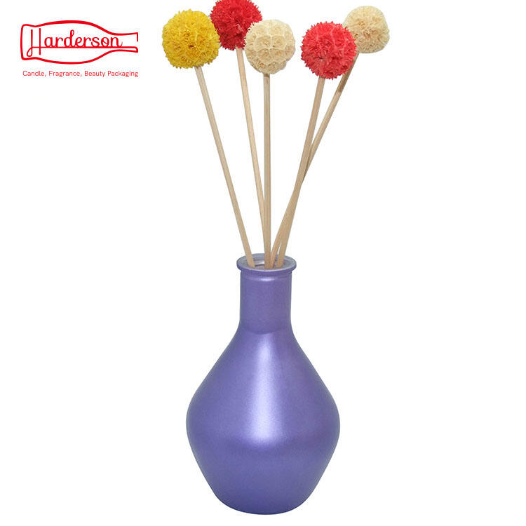  Harderson Elegant Colored Aroma Diffuser Glass Bottles with Black Reeds