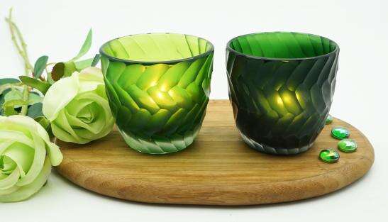 5oz Retro Handmade Glass Candle Holders details