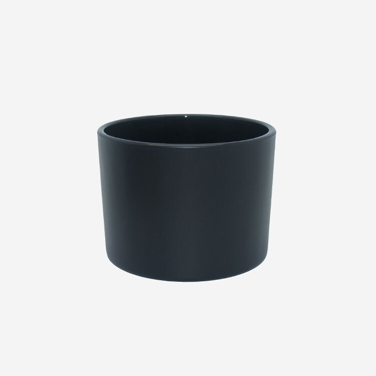 Custom LOGO New Style Candle Holder Black Glass Candle Cup