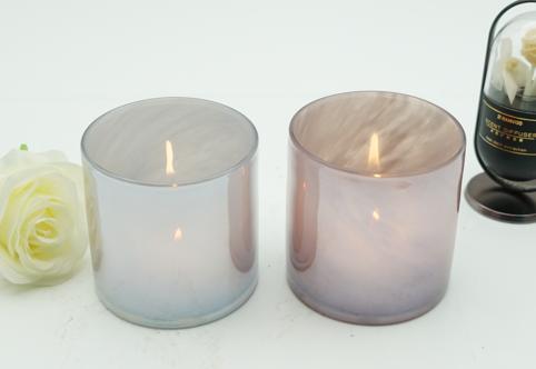 14oz Handmade Luxury Iridescent Glass Candle Jars details