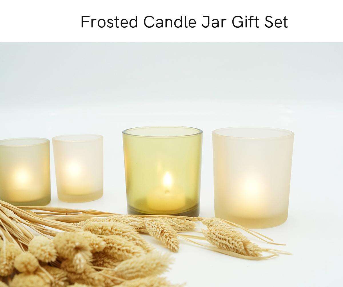 Harderson 5.5oz Frosted Candle Jars with Wooden Lids factory