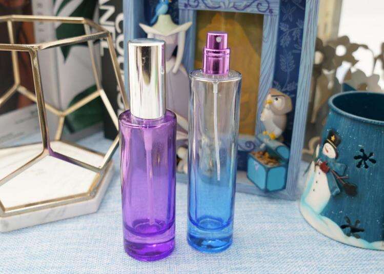 1.6oz Thin And Tall Cylinder Glass Perfume Bottle With Pump Spray details