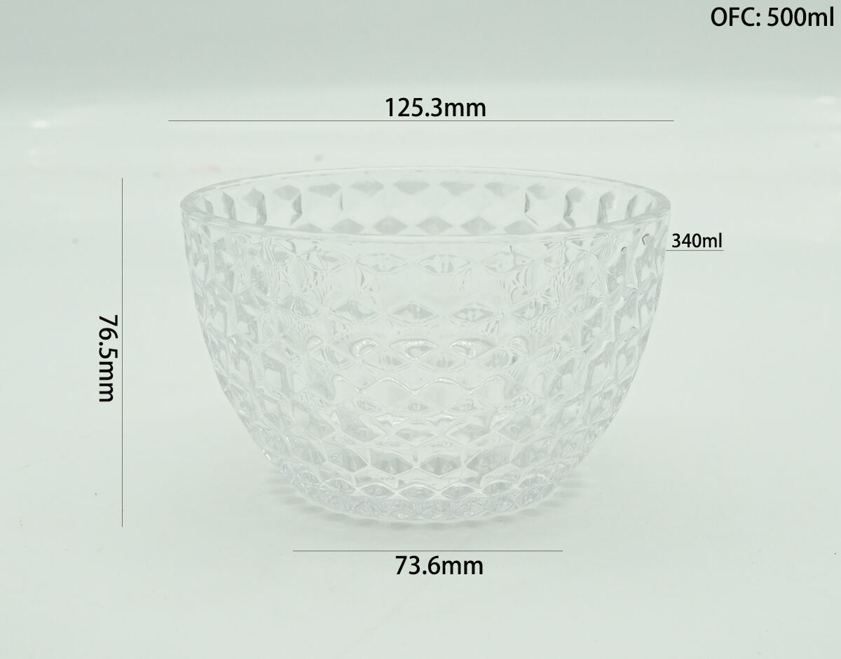 Harderson 5 inches tempered glass egg fruit salad bowl supplier