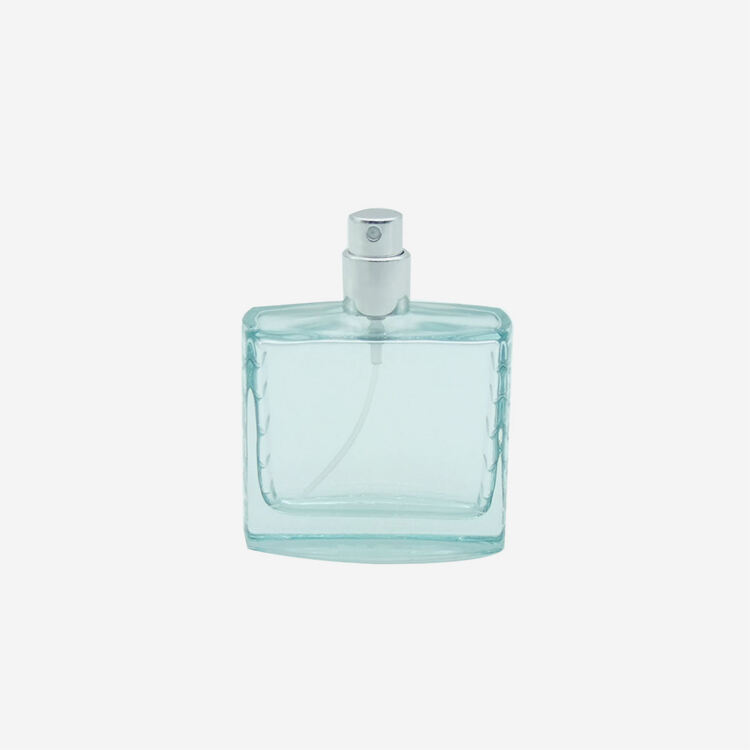 High-grade Flat Square Spray Bottle with 50ml Glass Empty Perfume Bottle