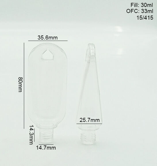 Harderson 30ml Portable Travel Plastic Clear Keychain Bottle for Hand Sanitizer factory