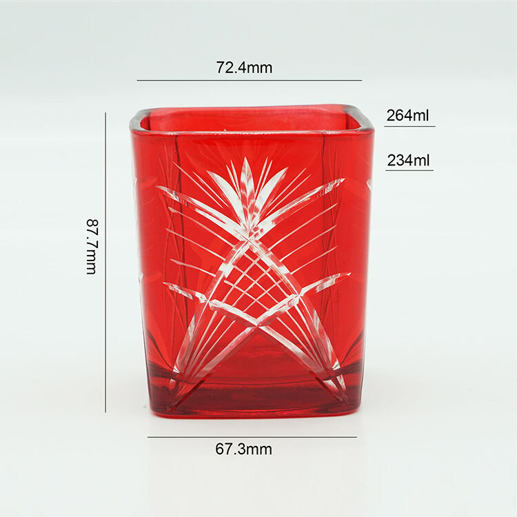 Harderson 7.5oz Etched Pattern Glass Square Candle Holder manufacture