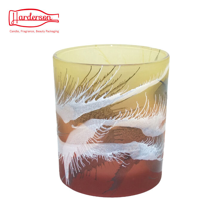 Hardereson 6.67oz Round Glass Jars for Scented Candles Making