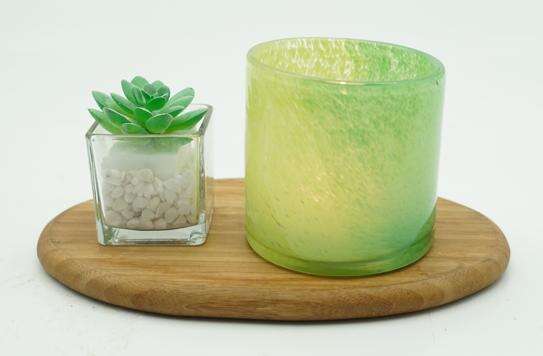 14oz Handmade Green Luxury Glass Candle Jars  manufacture