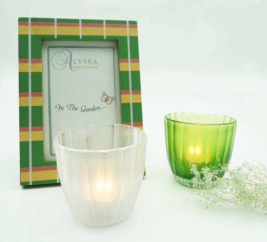 7oz Christmas Handmade Glass Candle Holders factory