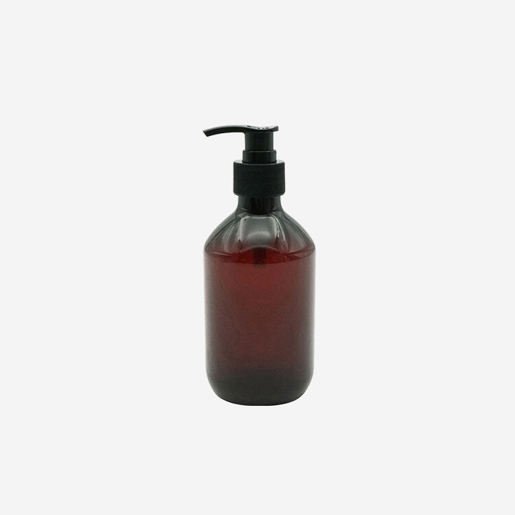 Harderson 200ml private label amber bottles with custom black pumps