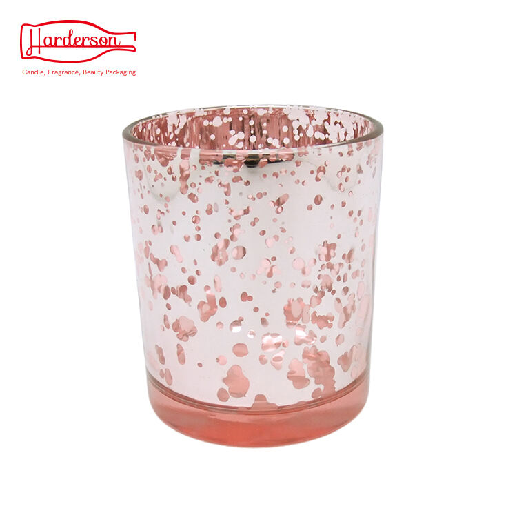 Harderson 13oz Electroplated with Mercury Inside Cynlinder Glass Candle Jar