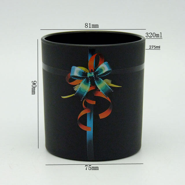 Harderson 8.3oz festive ribbon decal candle jars   factory