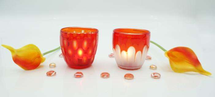 7oz Red Votive Glass Jars for Scented Candles Making details