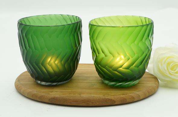 17oz Customized Hand-made Glass Candle Holder supplier