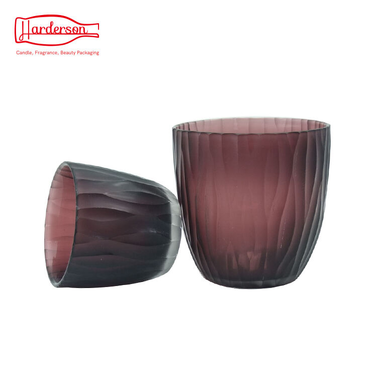 Harderson 17oz Hand-made Glass Candle Holder for Scented Candles
