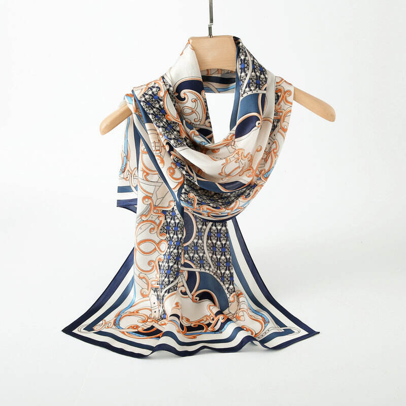 Print silk Long scarf L128928