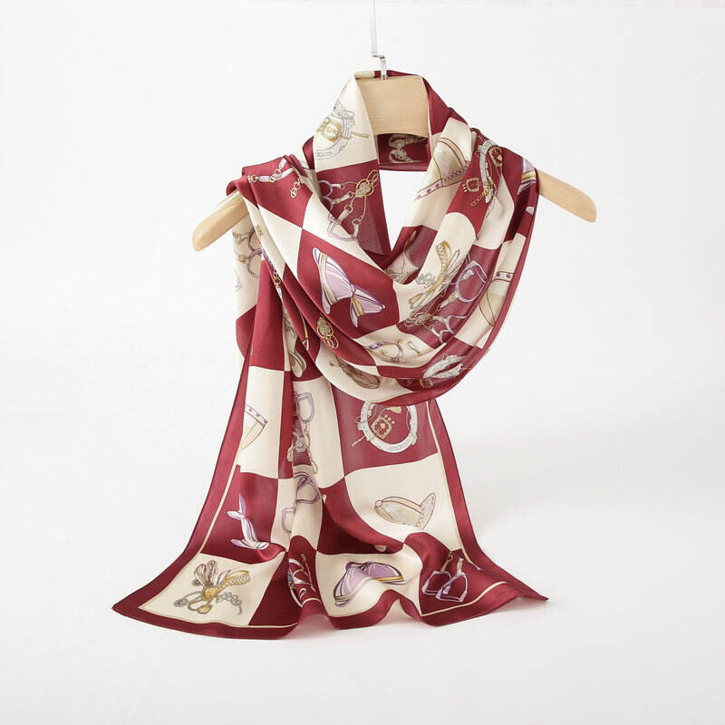 Print silk Long scarf L128908