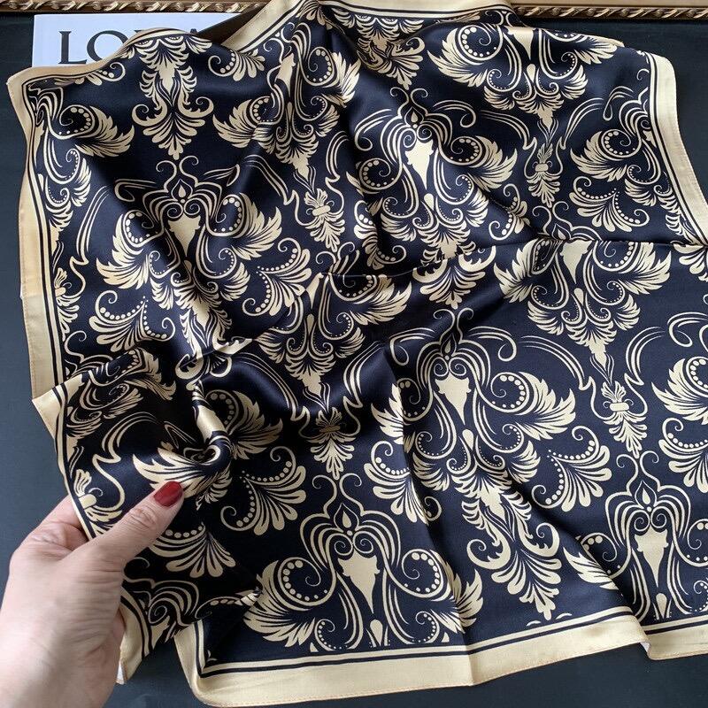 70cm print silk satin scarf 