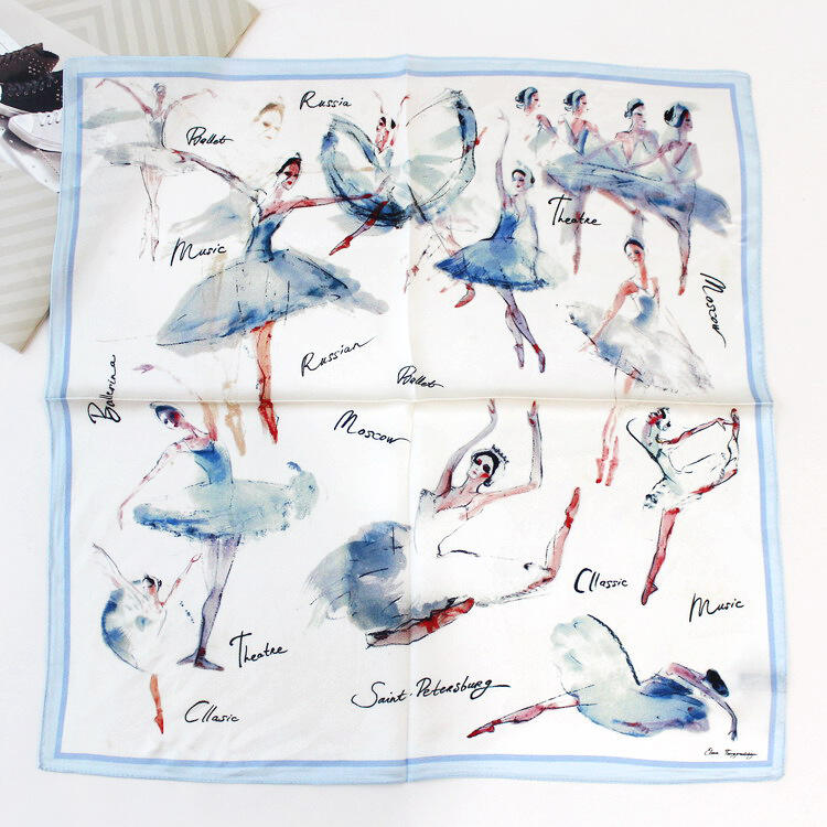 Printed Silk Satin Scarf 5503