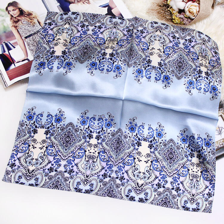 Printed Silk Satin Scarf 5507