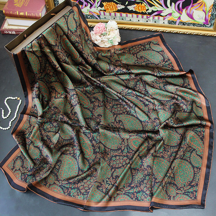 digital printed silk satin scarf 110312