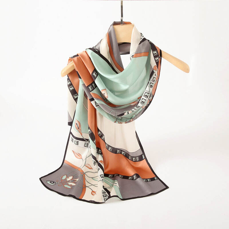 Print silk Long scarf L128907