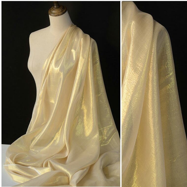 silk luxri gold metarial fabric