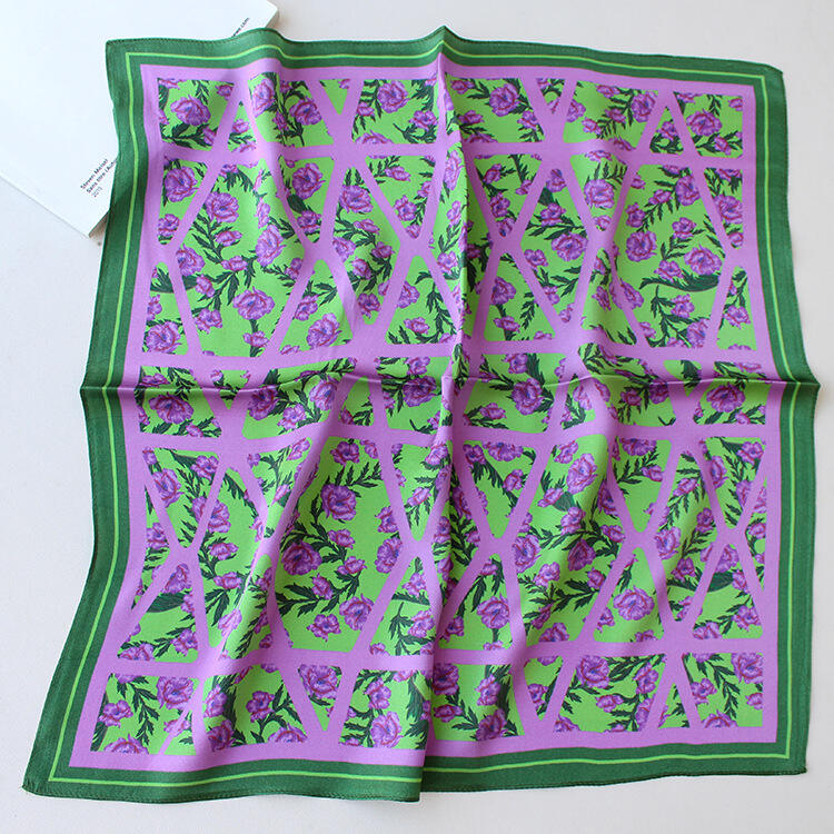 Printed Silk Satin Scarf 55415