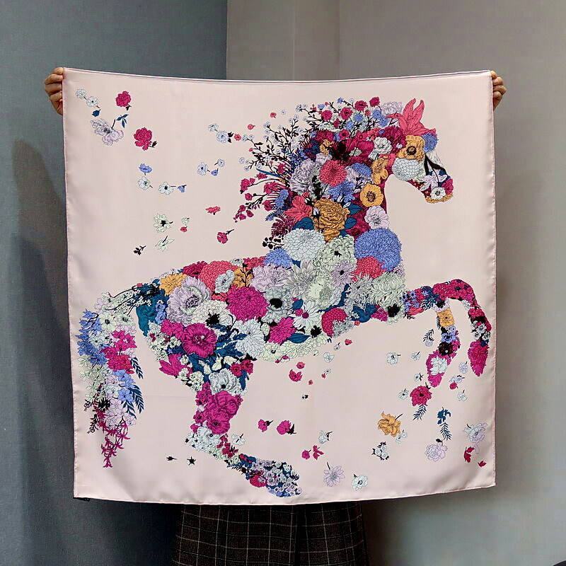 90cm print silk twill scarf 90223020