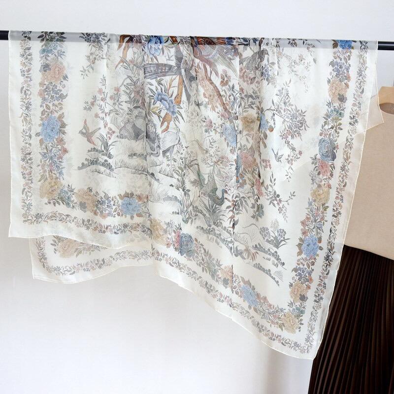 digital printed silk chiffon scarf 140323002