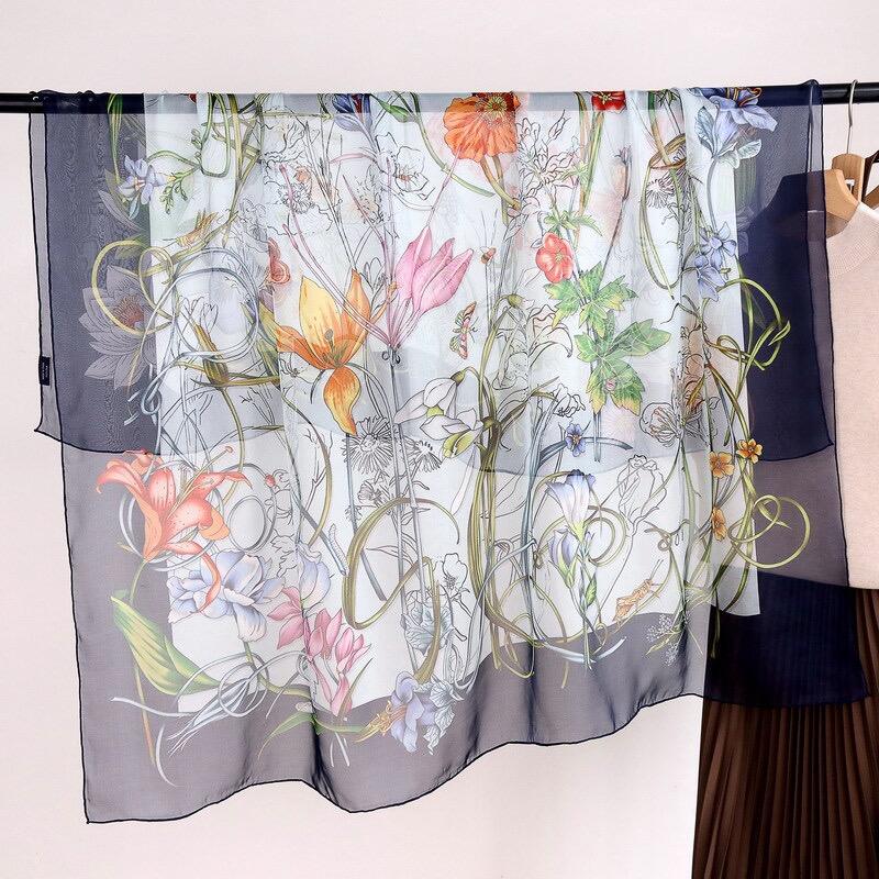 digital printed silk chiffon scarf 140323008